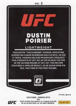 2022 Donruss Optic UFC - Blue Velocity #2 Dustin Poirier Back