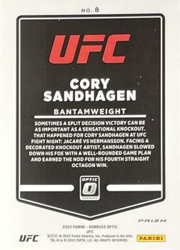 2022 Donruss Optic UFC - Blue Velocity #8 Cory Sandhagen Back