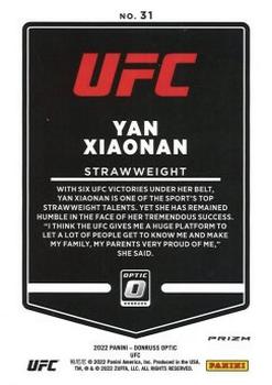 2022 Donruss Optic UFC - Blue Velocity #31 Yan Xiaonan Back