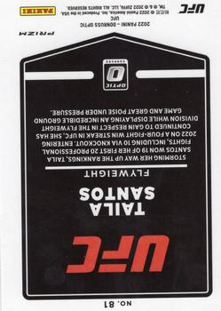 2022 Donruss Optic UFC - Holo #81 Taila Santos Back