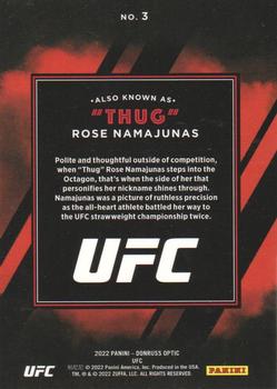 2022 Donruss Optic UFC - Also Known As #3 Rose Namajunas Back