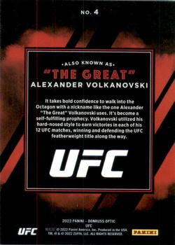 2022 Donruss Optic UFC - Also Known As #4 Alexander Volkanovski Back