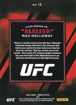 2022 Donruss Optic UFC - Also Known As #12 Max Holloway Back