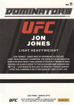 2022 Donruss Optic UFC - Dominators #11 Jon Jones Back