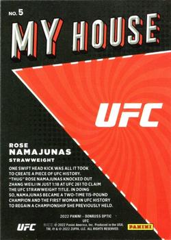 2022 Donruss Optic UFC - My House #5 Rose Namajunas Back