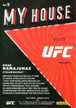 2022 Donruss Optic UFC - My House Red #5 Rose Namajunas Back
