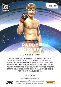 2022 Donruss Optic UFC - Star Gazing Blue #18 Paddy Pimblett Back