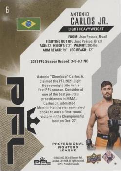 2022 Upper Deck PFL Professional Fighters League - Gold #6 Antonio Carlos Jr. Back