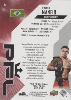 2022 Upper Deck PFL Professional Fighters League - Red #4 Raush Manfio Back