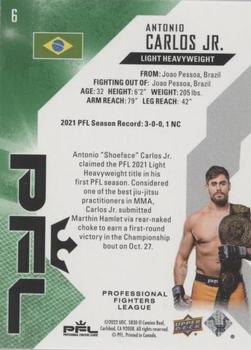 2022 Upper Deck PFL Professional Fighters League - Green #6 Antonio Carlos Jr. Back