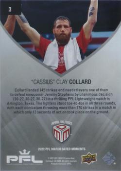 2022 Upper Deck PFL Match Dated Moments #3 Clay Collard Back