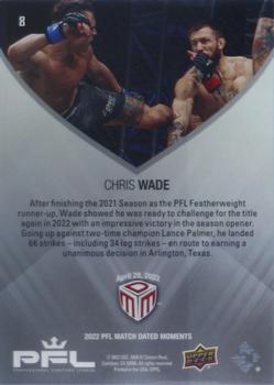2022 Upper Deck PFL Match Dated Moments #8 Chris Wade Back