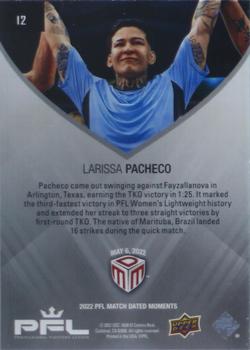 2022 Upper Deck PFL Match Dated Moments #12 Larissa Pacheco Back