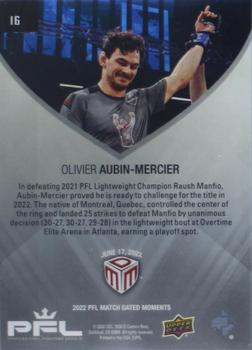 2022 Upper Deck PFL Match Dated Moments #16 Olivier Aubin-Mercier Back