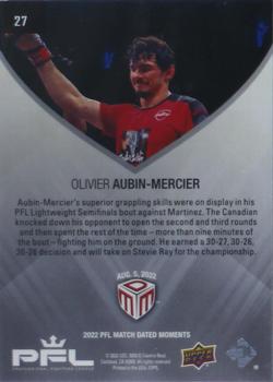 2022 Upper Deck PFL Match Dated Moments #27 Olivier Aubin-Mercier Back