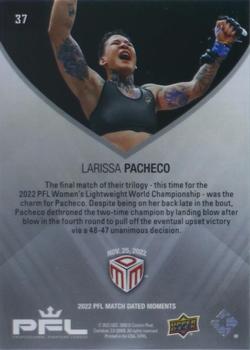 2022 Upper Deck PFL Match Dated Moments #37 Larissa Pacheco Back