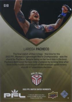 2022 Upper Deck PFL Match Dated Moments - Gold #G10 Larissa Pacheco Back