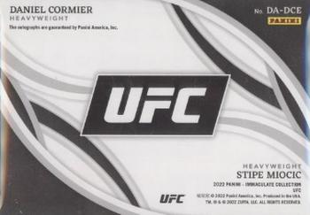 2022 Panini Immaculate Collection UFC - Dual Autographs #DA-DCE Daniel Cormier / Stipe Miocic Back