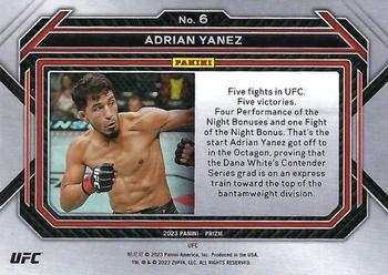 2023 Panini Prizm UFC #6 Adrian Yanez Back