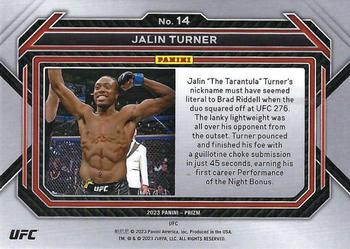 2023 Panini Prizm UFC #14 Jalin Turner Back