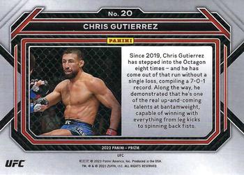 2023 Panini Prizm UFC #20 Chris Gutierrez Back