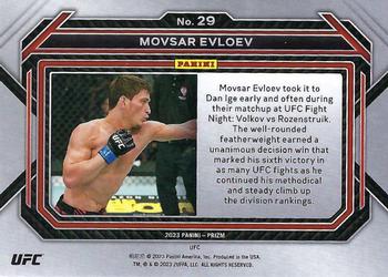 2023 Panini Prizm UFC #29 Movsar Evloev Back
