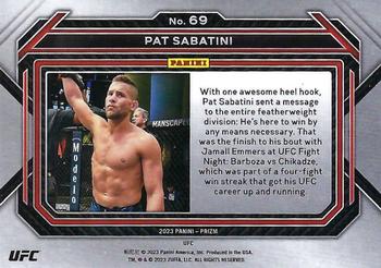 2023 Panini Prizm UFC #69 Patrick Sabatini Back