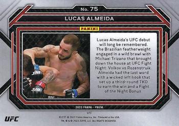 2023 Panini Prizm UFC #75 Lucas Almeida Back