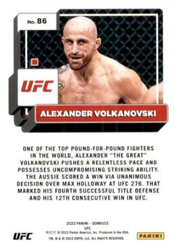 2023 Donruss UFC #86 Alexander Volkanovski Back