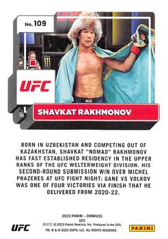 2023 Donruss UFC #109 Shavkat Rakhmonov Back