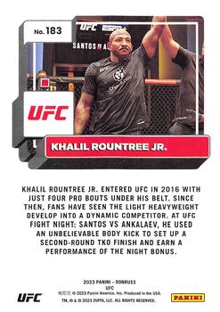 2023 Donruss UFC #183 Khalil Rountree Jr. Back