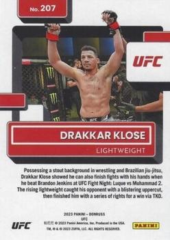 2023 Donruss UFC #207 Drakkar Klose Back