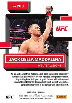 2023 Donruss UFC #208 Jack Della Maddalena Back