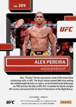 2023 Donruss UFC #209 Alex Pereira Back