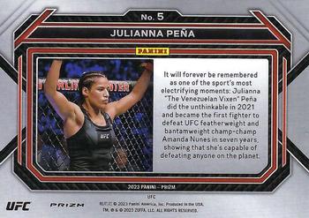 2023 Panini Prizm UFC - Silver Prizms #5 Julianna Pena Back