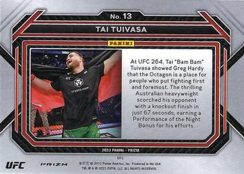 2023 Panini Prizm UFC - Silver Prizms #13 Tai Tuivasa Back