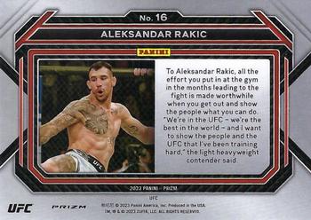 2023 Panini Prizm UFC - Silver Prizms #16 Aleksandar Rakic Back