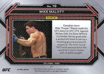 2023 Panini Prizm UFC - Silver Prizms #19 Mike Malott Back