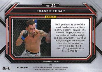 2023 Panini Prizm UFC - Silver Prizms #22 Frankie Edgar Back
