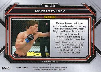 2023 Panini Prizm UFC - Silver Prizms #29 Movsar Evloev Back