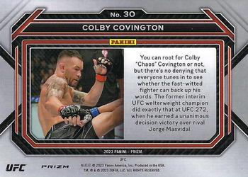 2023 Panini Prizm UFC - Silver Prizms #30 Colby Covington Back