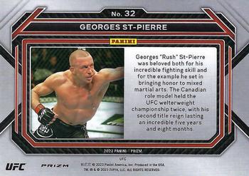 2023 Panini Prizm UFC - Silver Prizms #32 Georges St-Pierre Back