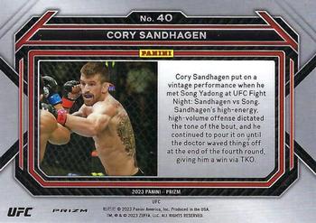 2023 Panini Prizm UFC - Silver Prizms #40 Cory Sandhagen Back
