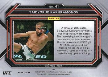 2023 Panini Prizm UFC - Silver Prizms #41 Saidyokub Kakhramonov Back