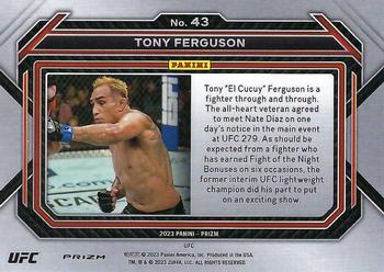 2023 Panini Prizm UFC - Silver Prizms #43 Tony Ferguson Back