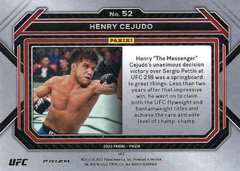2023 Panini Prizm UFC - Silver Prizms #52 Henry Cejudo Back