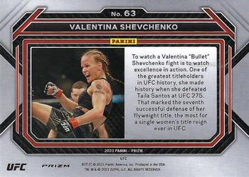 2023 Panini Prizm UFC - Silver Prizms #63 Valentina Shevchenko Back
