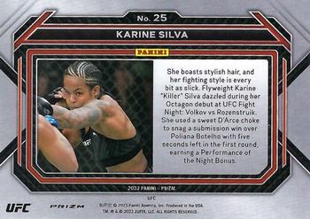 2023 Panini Prizm UFC - Hyper Prizms #25 Karine Silva Back