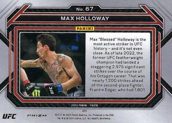 2023 Panini Prizm UFC - Hyper Prizms #67 Max Holloway Back