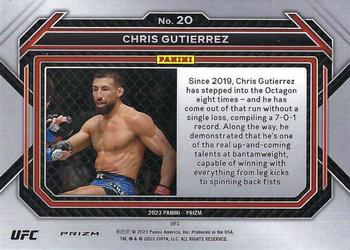 2023 Panini Prizm UFC - Ruby Wave Prizms #20 Chris Gutierrez Back